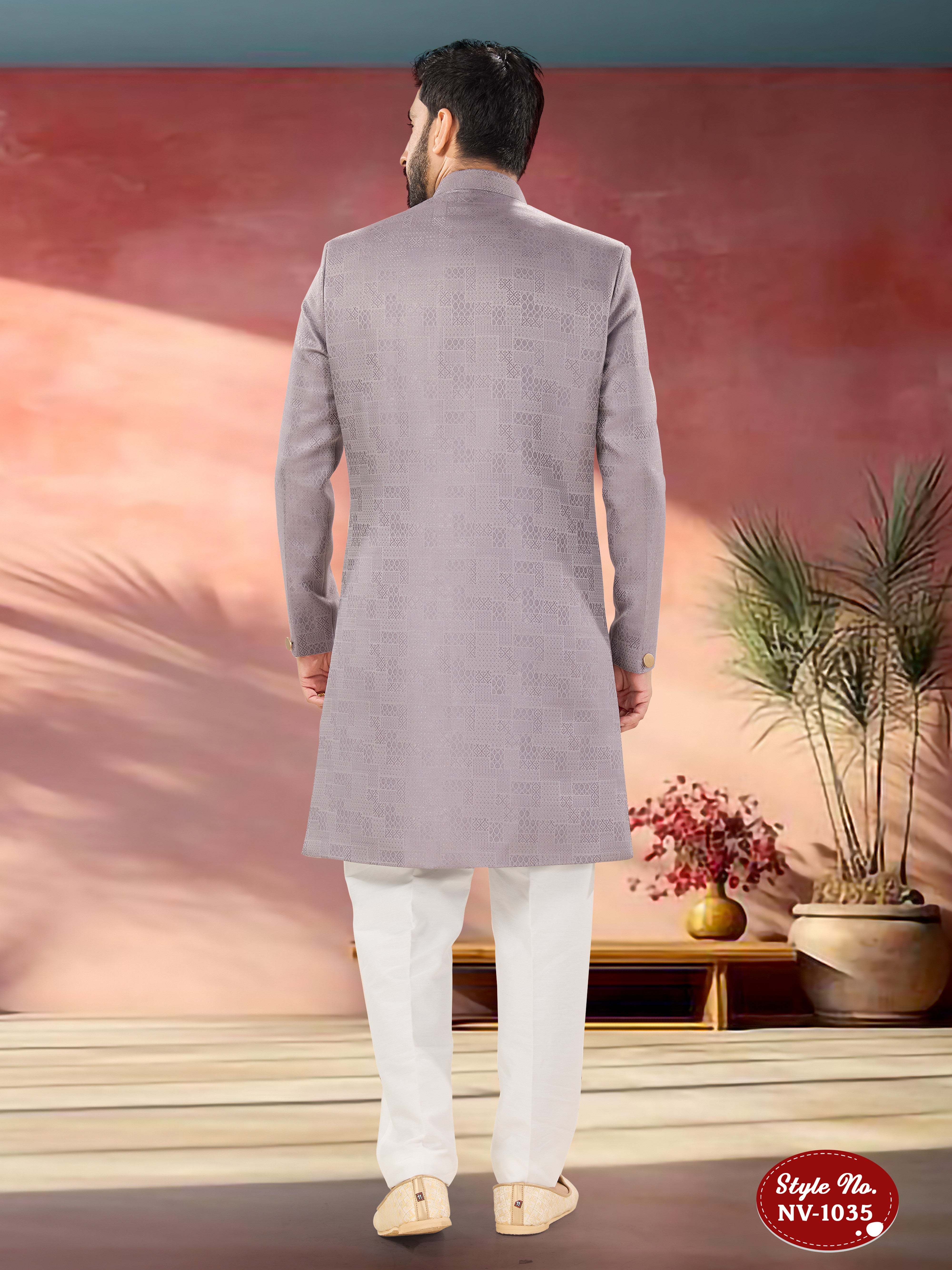 UNIQUE PATTERN INDO-WESTERN SET WITH SELF-DESIGN
