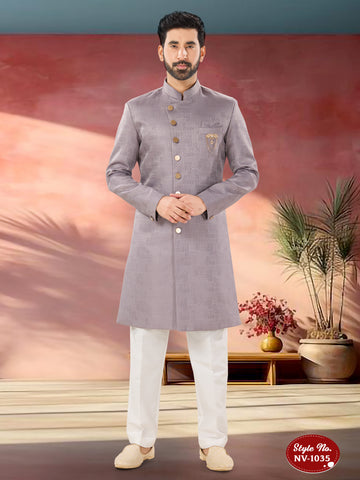 UNIQUE PATTERN INDO-WESTERN SET WITH SELF-DESIGN