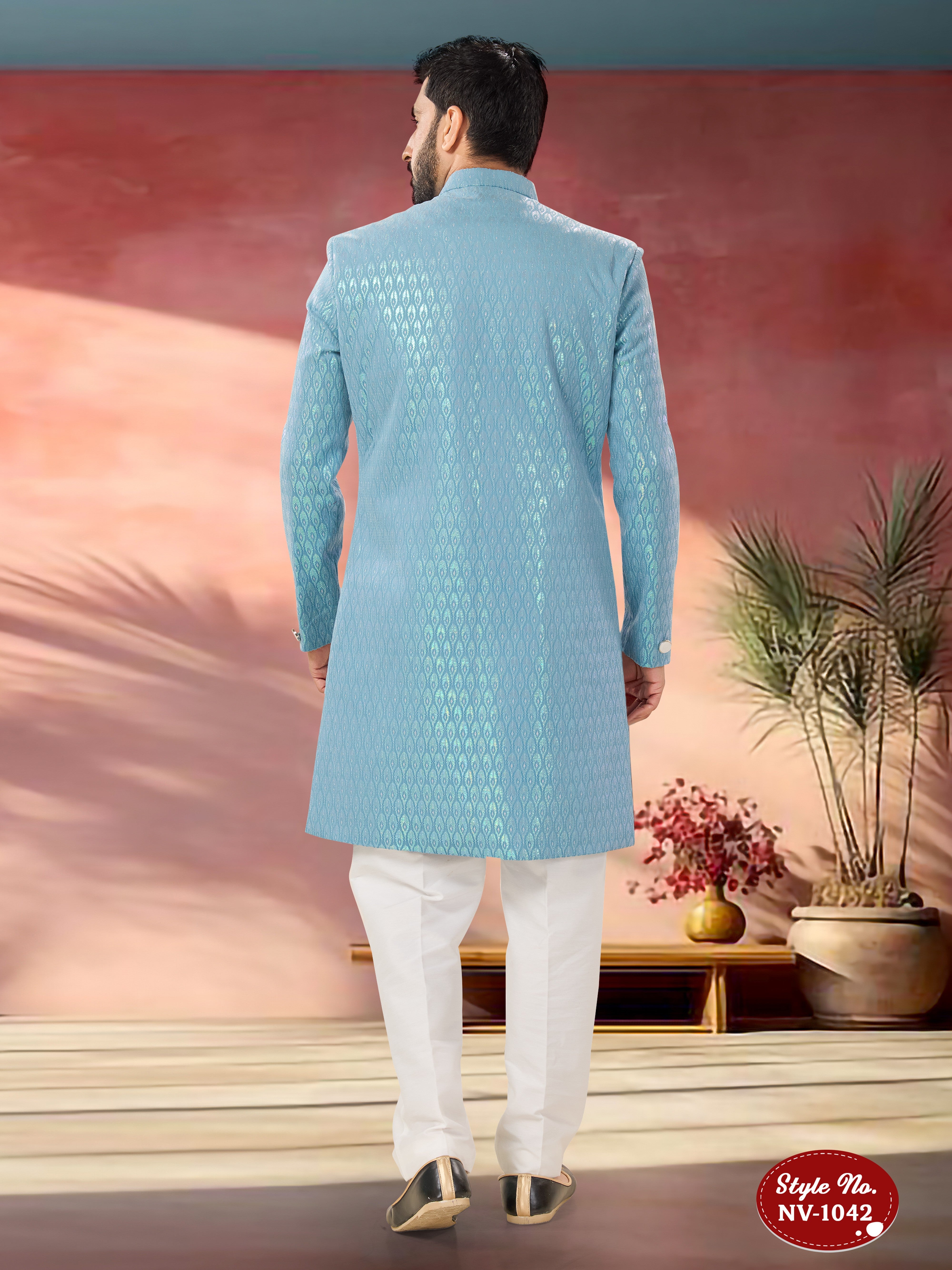 BLUE TONE INDO-WESTERN SET FOR EVERY CEREMONIES