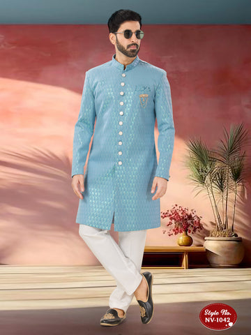 BLUE TONE INDO-WESTERN SET FOR EVERY CEREMONIES