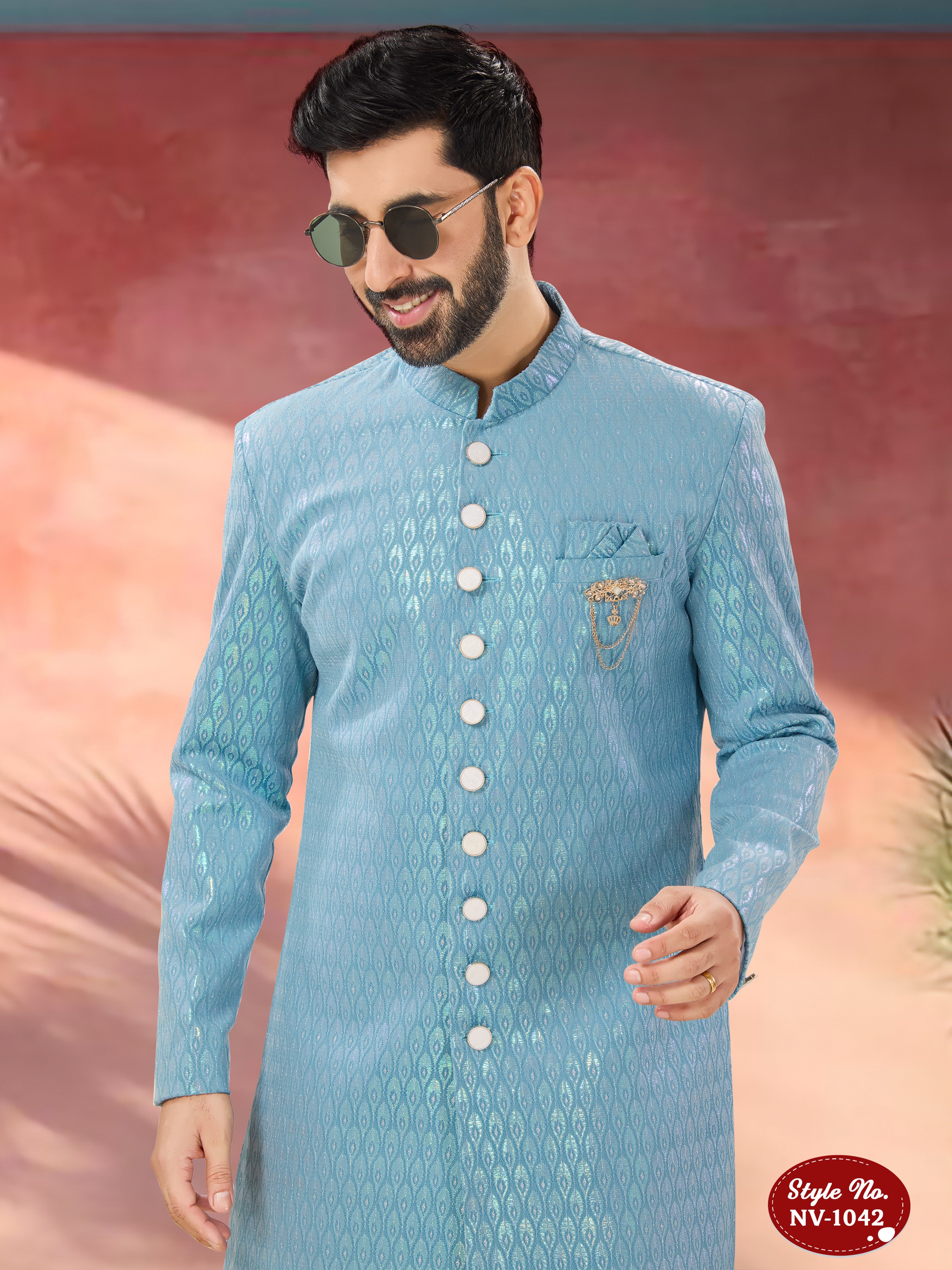 BLUE TONE INDO-WESTERN SET FOR EVERY CEREMONIES