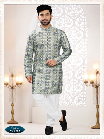KURTA SET WITH THREAD & SEQUENCE EMBROIDERY ALL-OVER
