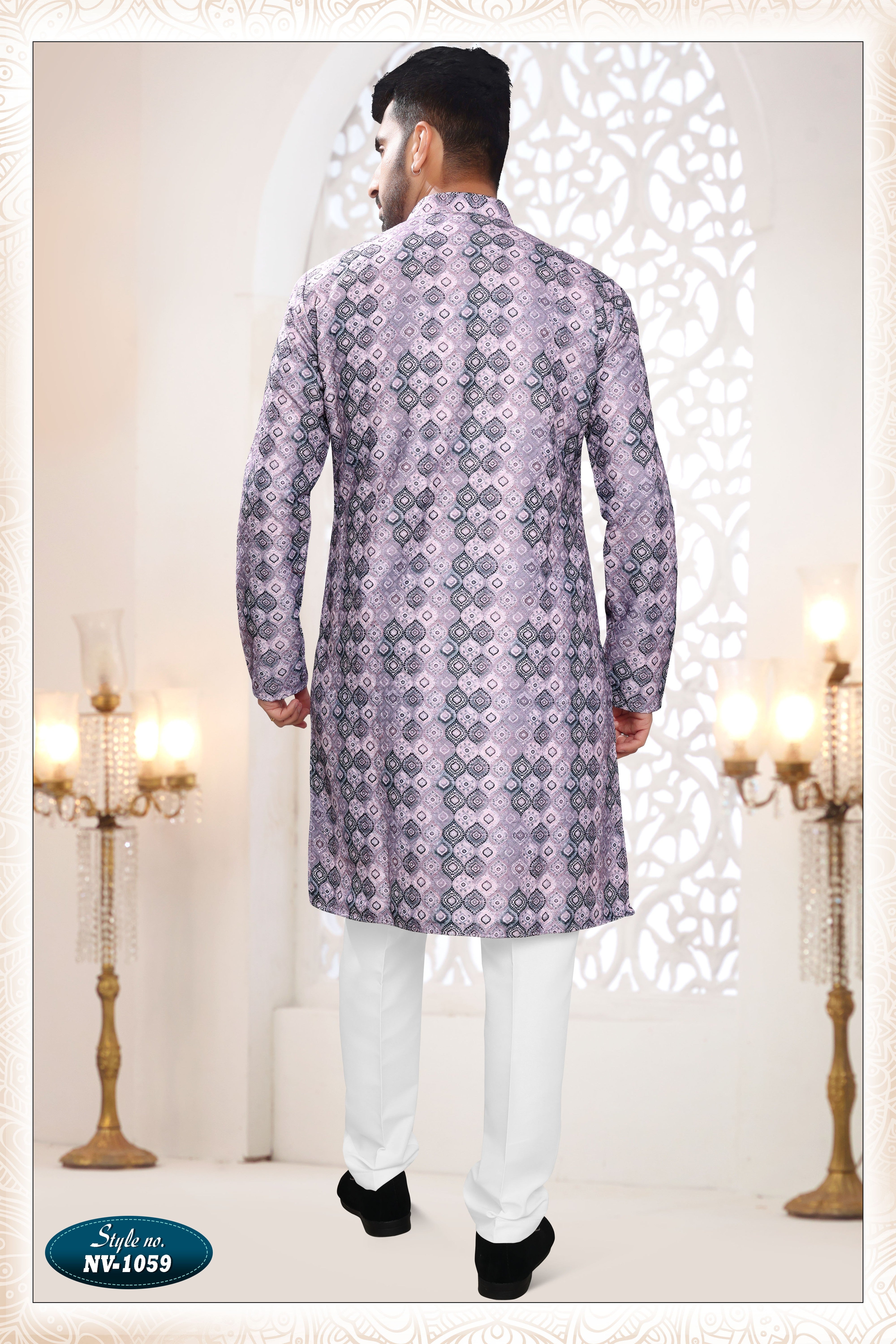 PURPLE TONE KURTA SET WITH THREAD EMBROIDERY ALL-OVER