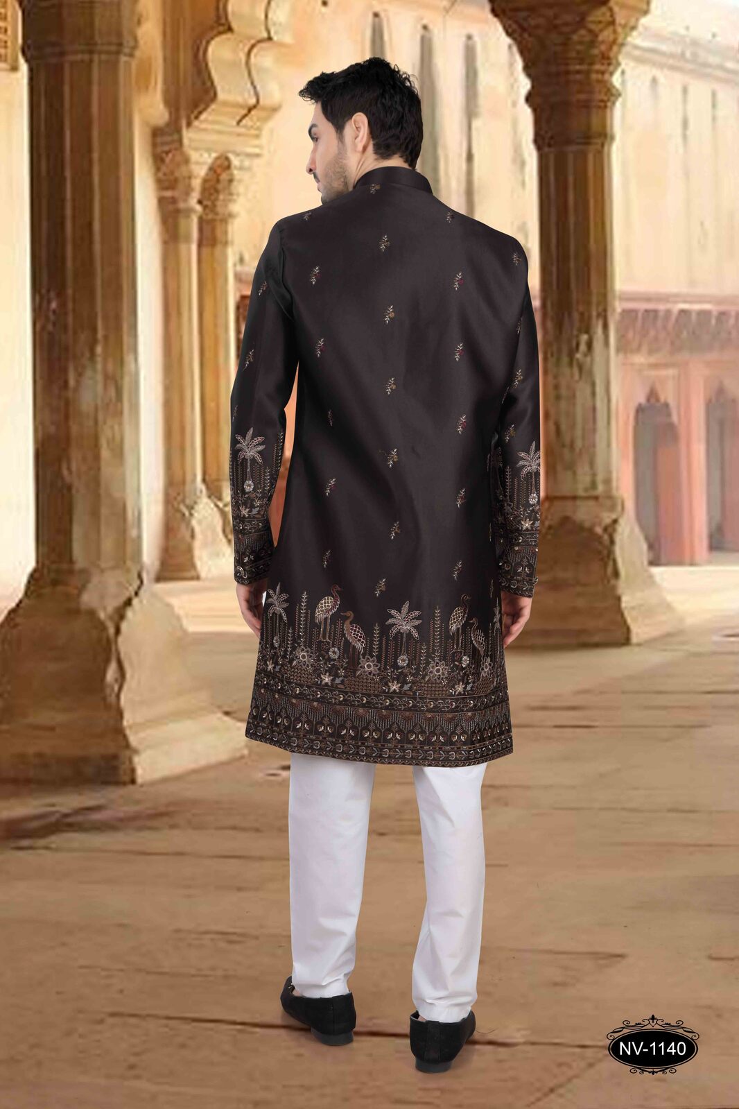 Thread and Sequence Embroidery All Over | Black