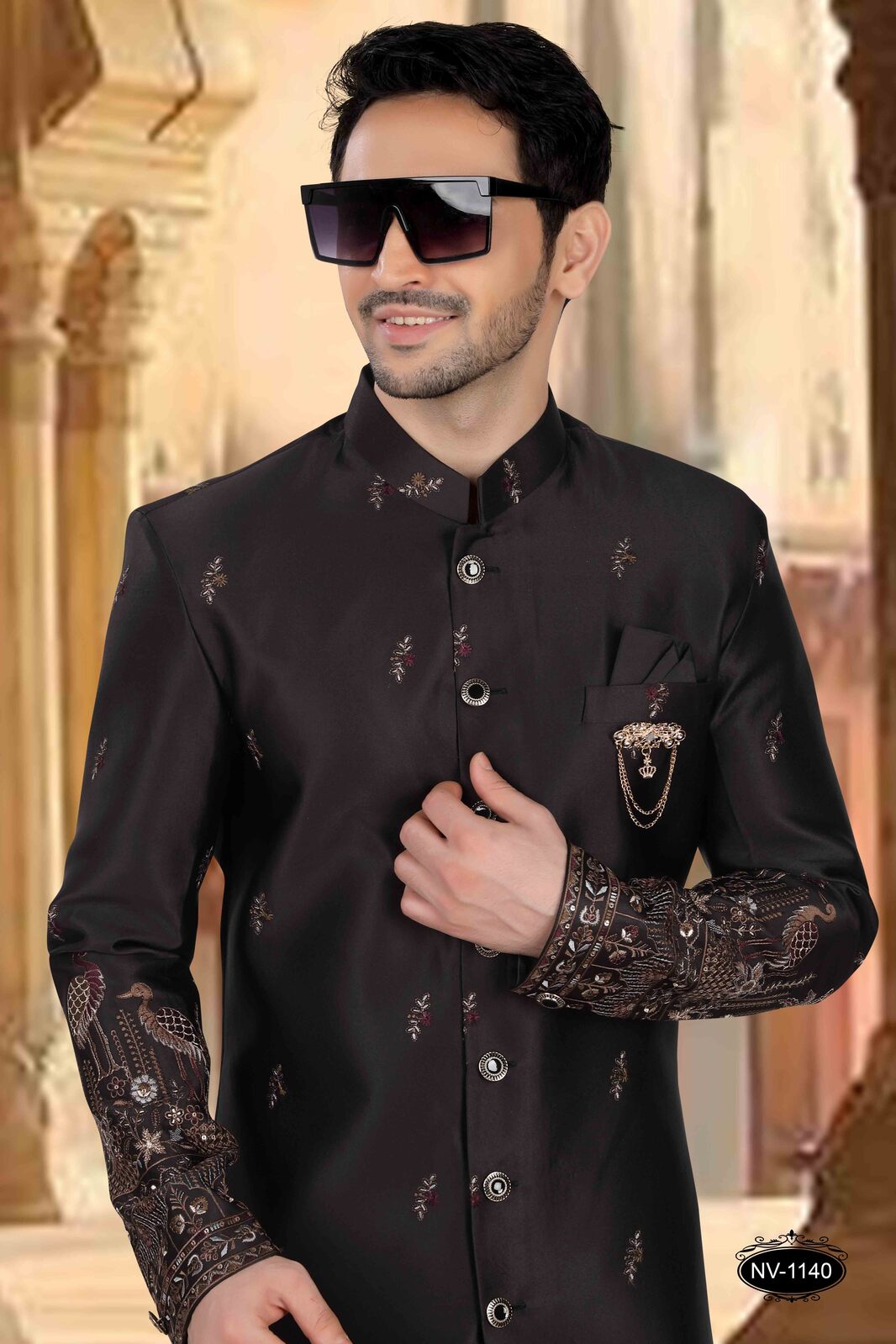Thread and Sequence Embroidery All Over | Black