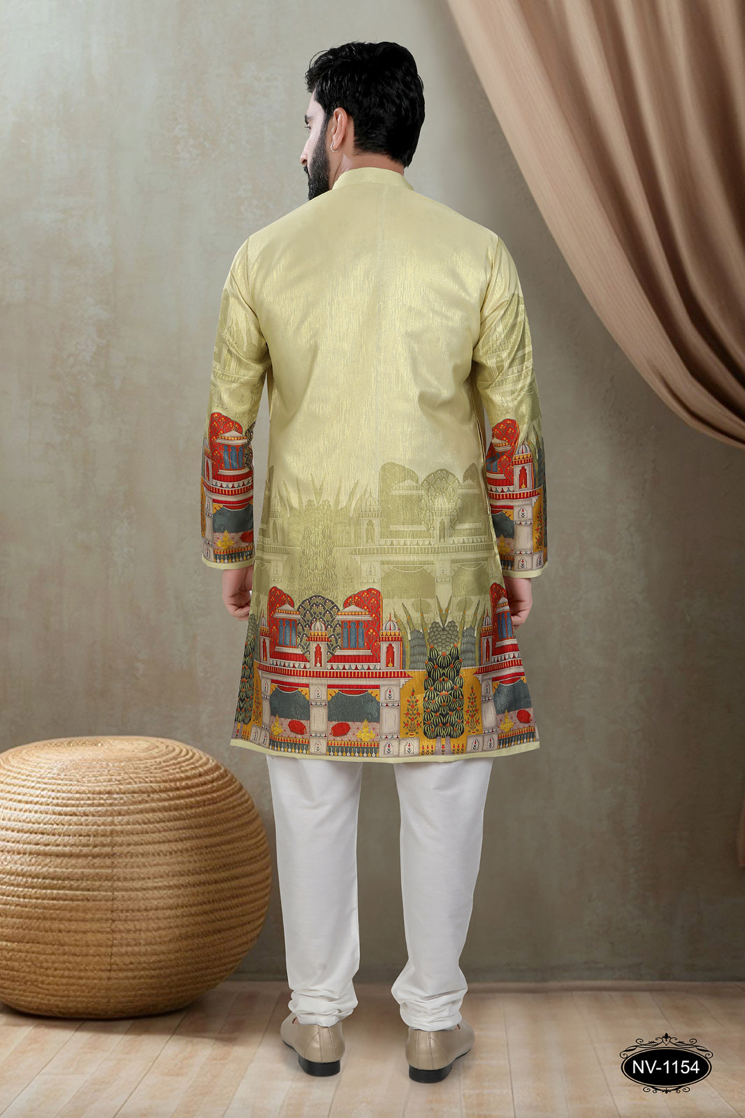 DESIGNER PANEL GREEN KURTA WITH ASTER FOR ALL ETHNIC EVENTS