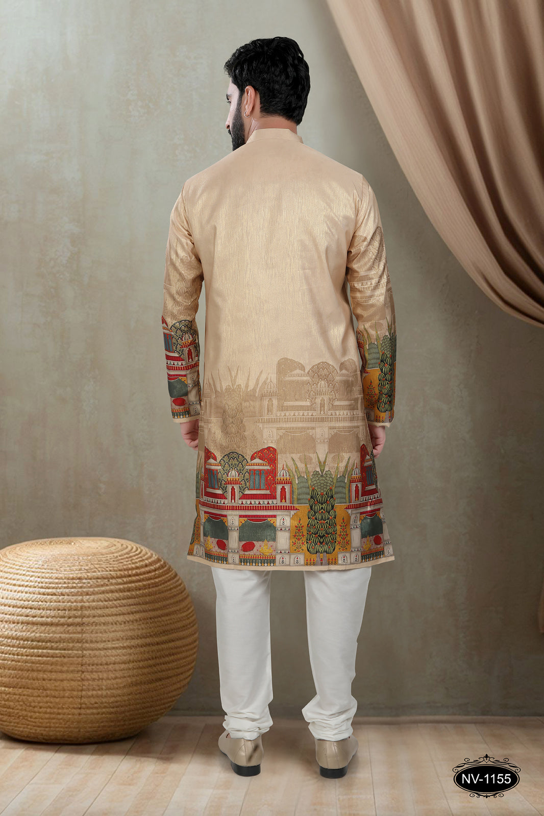 DESIGNER PANEL GOLD KURTA WITH ASTER FOR ALL ETHNIC EVENTS