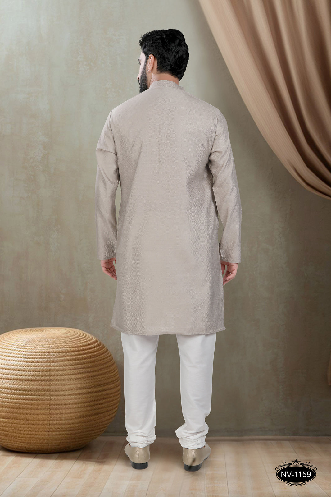 GREY KURTA WITH GEOMETRIC DESIGN FOR ALL ETHNIC EVENTS