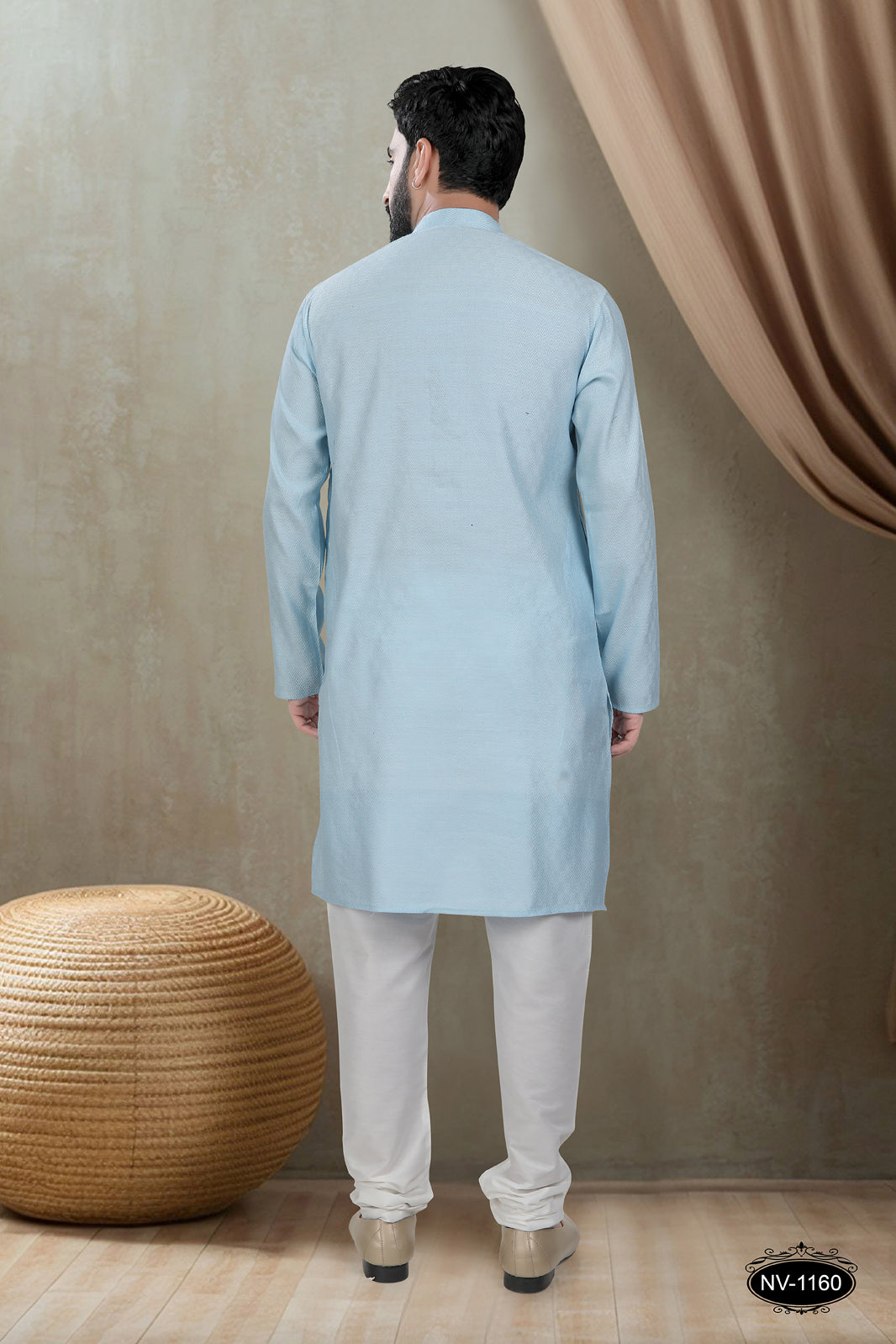 BLUE KURTA WITH GEOMETRIC DESIGN FOR ALL ETHNIC EVENTS