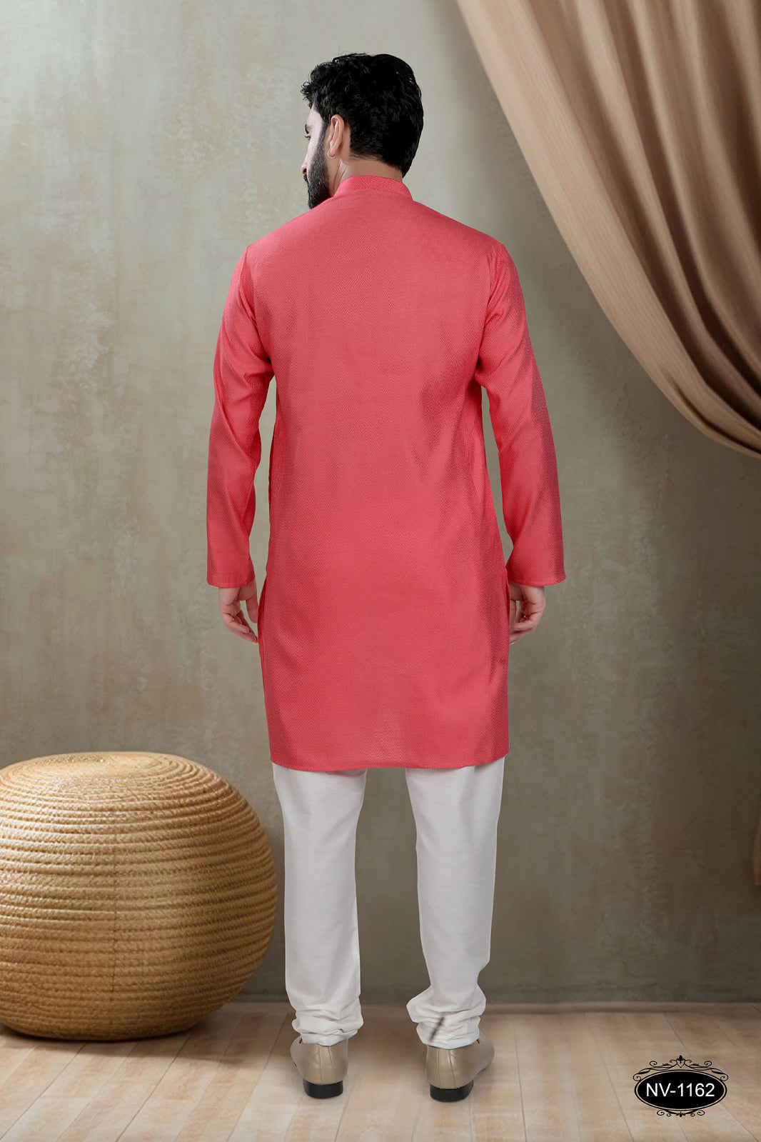 RED KURTA WITH GEOMETRIC DESIGN FOR ALL ETHNIC EVENTS