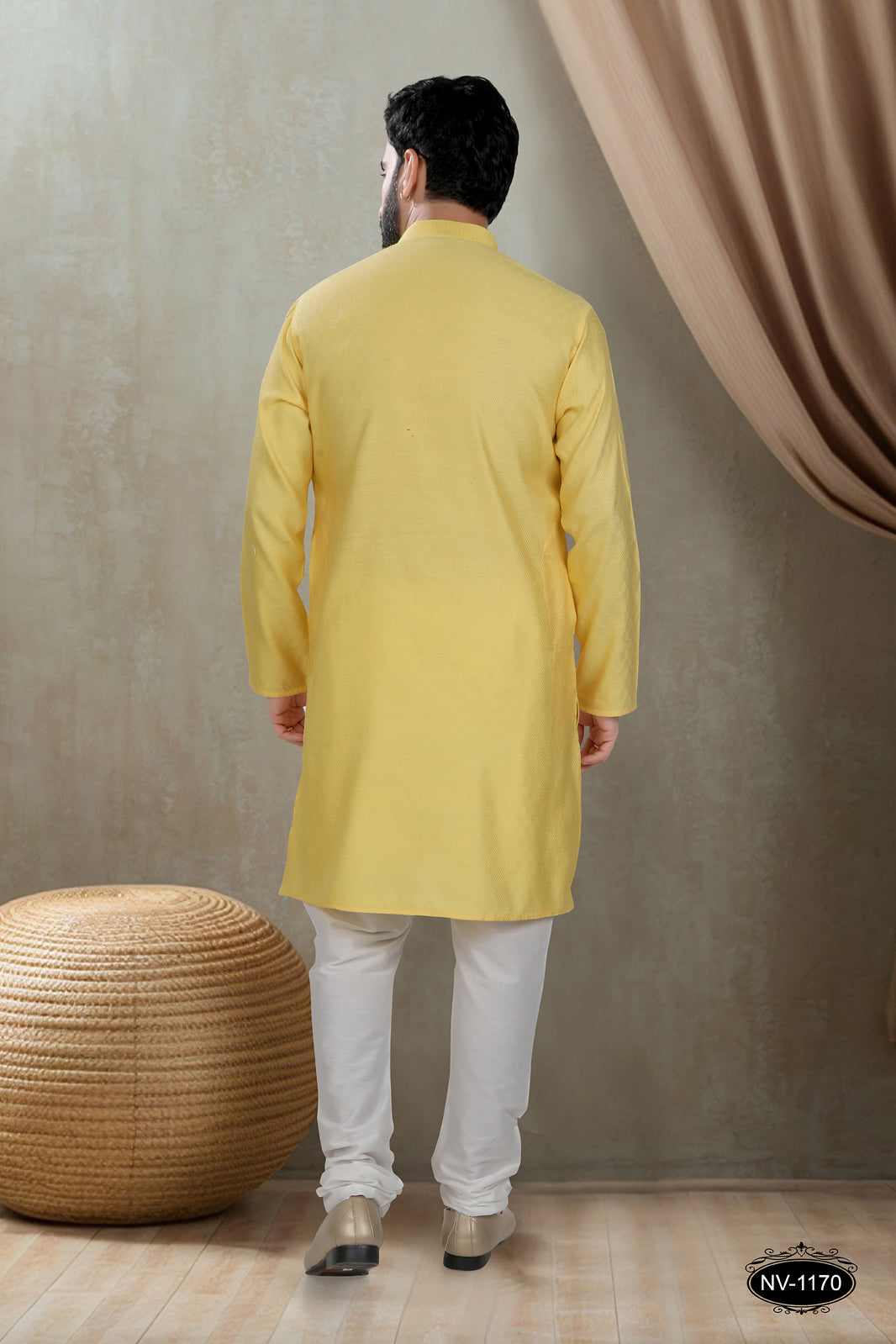 YELLOW KURTA WITH GEOMETRIC DESIGN FOR ALL ETHNIC EVENTS