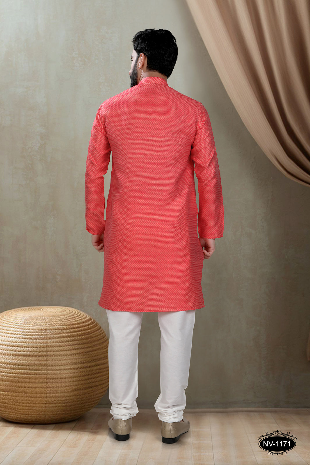 RED KURTA WITH GEOMETRIC DESIGN FOR ALL ETHNIC EVENTS