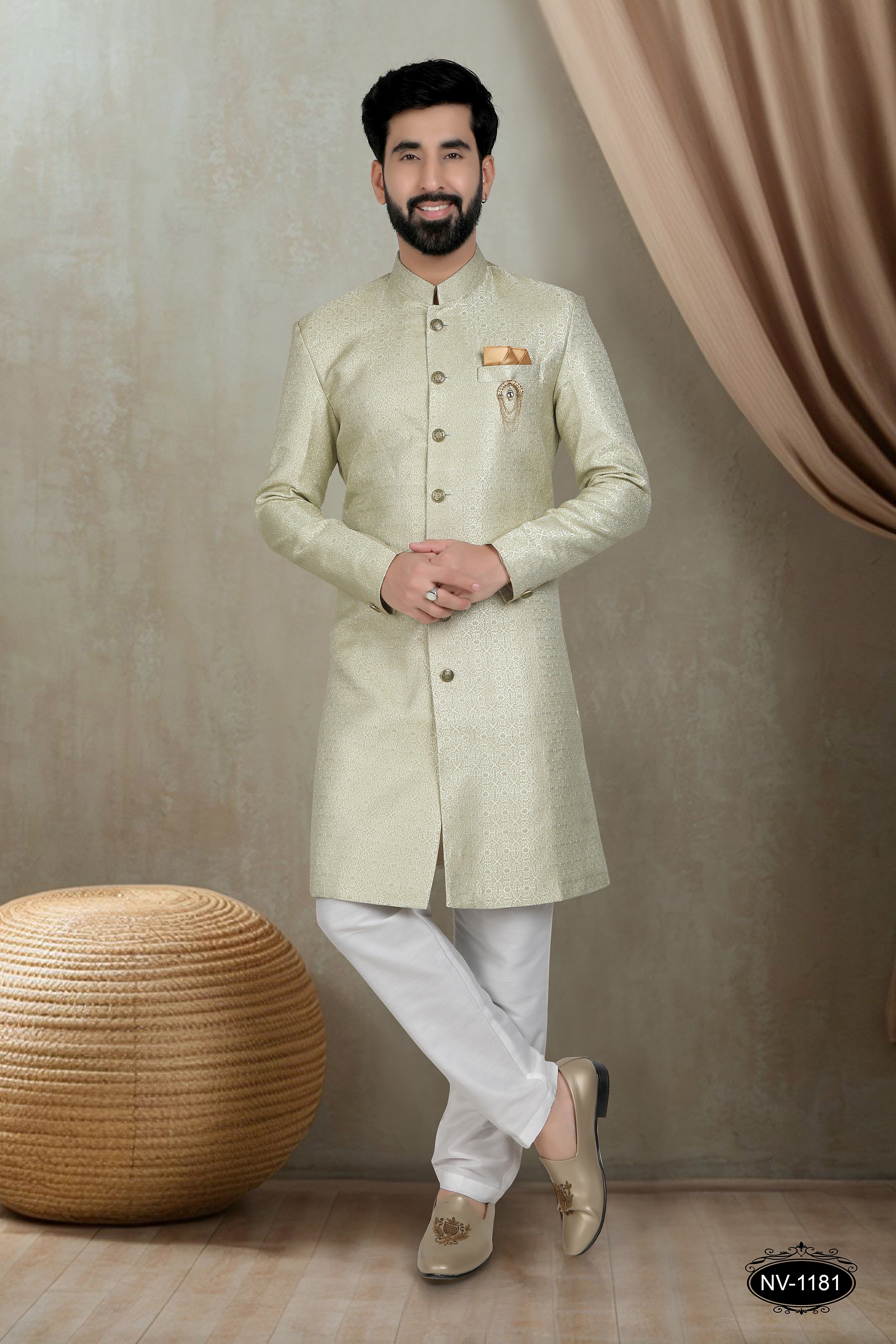 INDO-WESTERN SET IN GREEN TONE FOR EVERY CEREMONIES