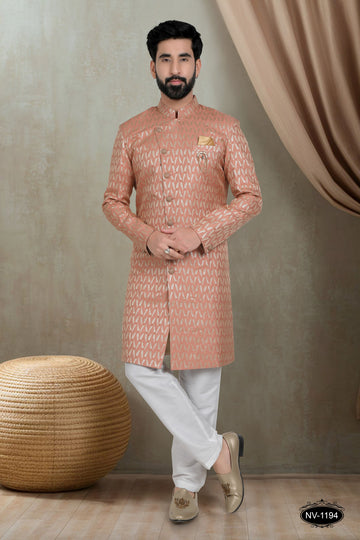 ORANGE TONE INDO-WESTERN SET FOR EVERY CEREMONIES