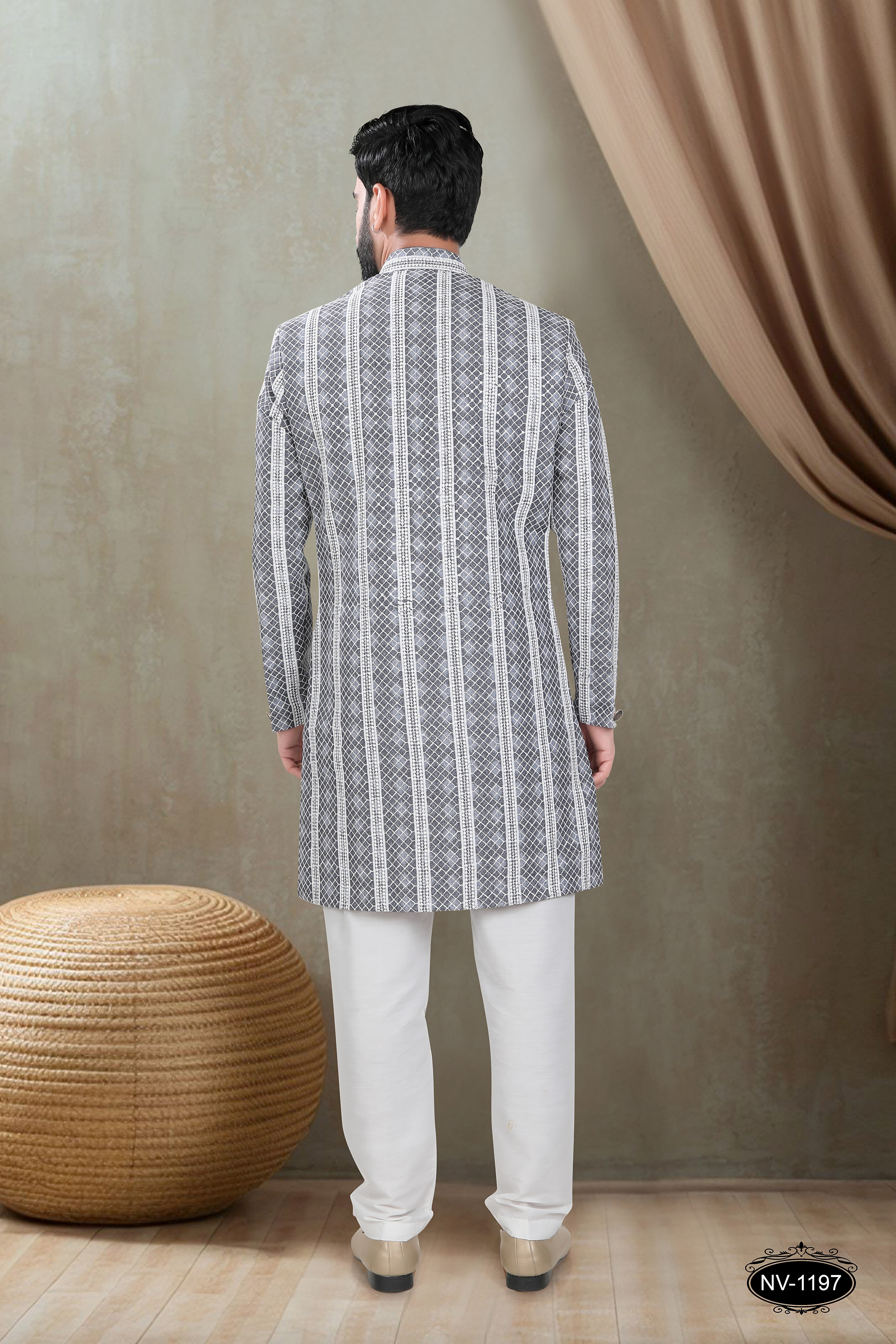 LAKHNAVI INDO-WESTERN SET IN GREY HUE FOR EVERY CEREMONIES