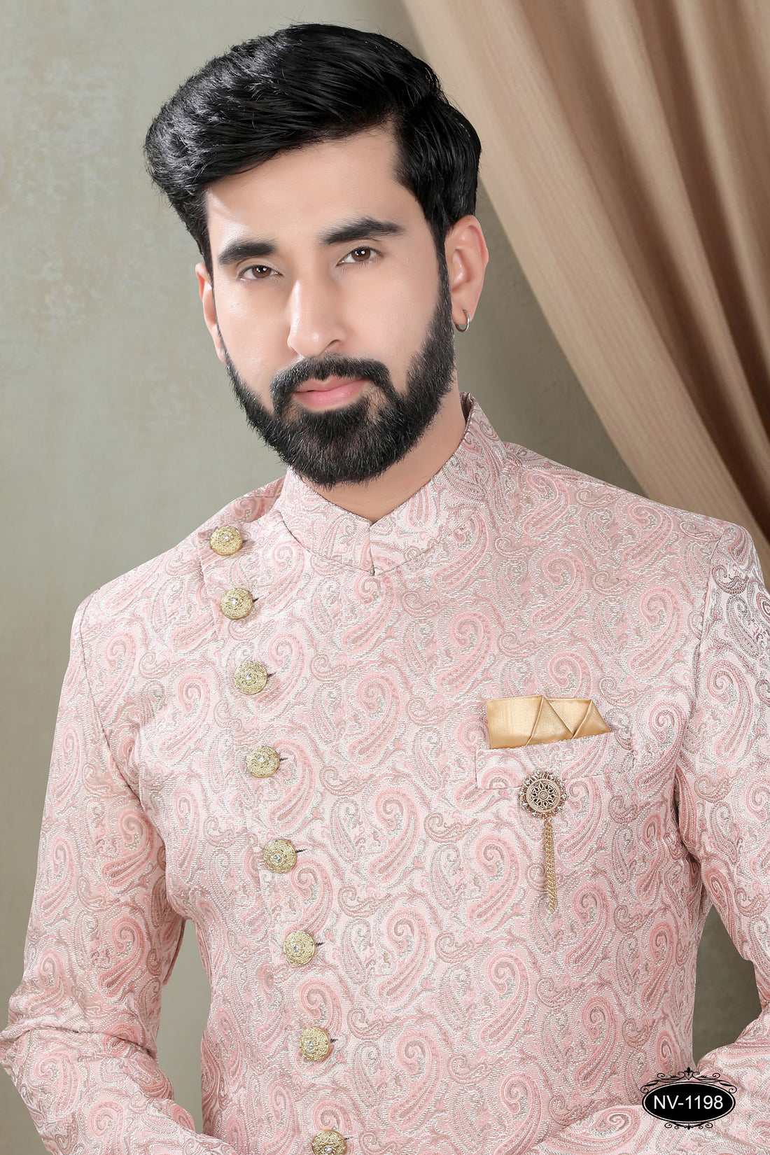 PINK TONE INDO-WESTERN SET WITH SELF-DESIGN FOR EVERY CEREMONIES