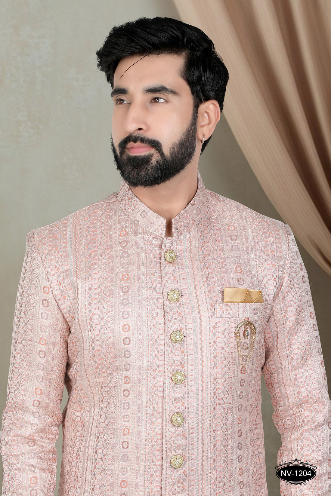 PINK TONE INDO-WESTERN SET WITH SELF-DESIGN FOR EVERY CEREMONIES