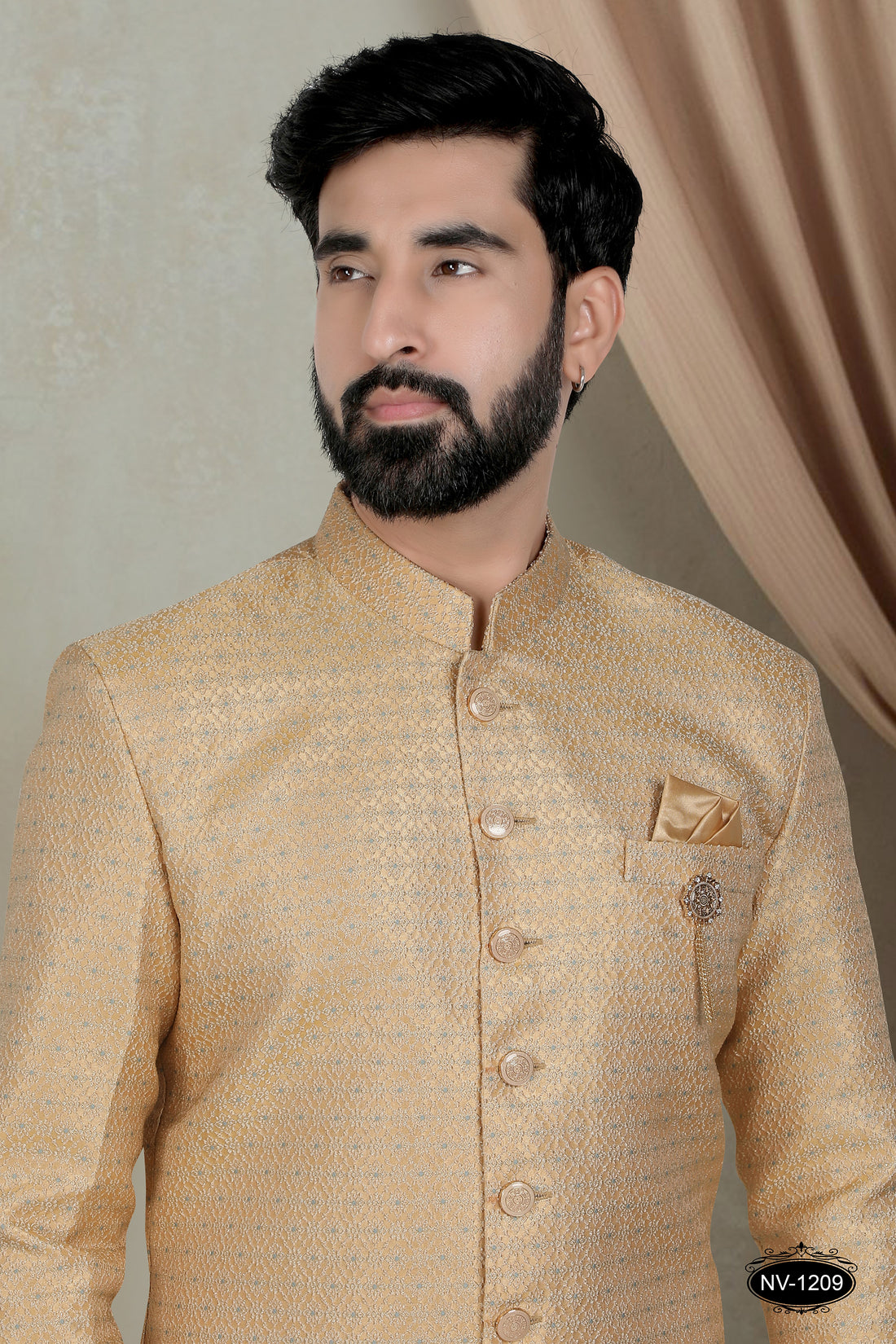 YELLOW HUE INDO-WESTERN SET WITH SELF-DESIGN FOR EVERY CEREMONIES