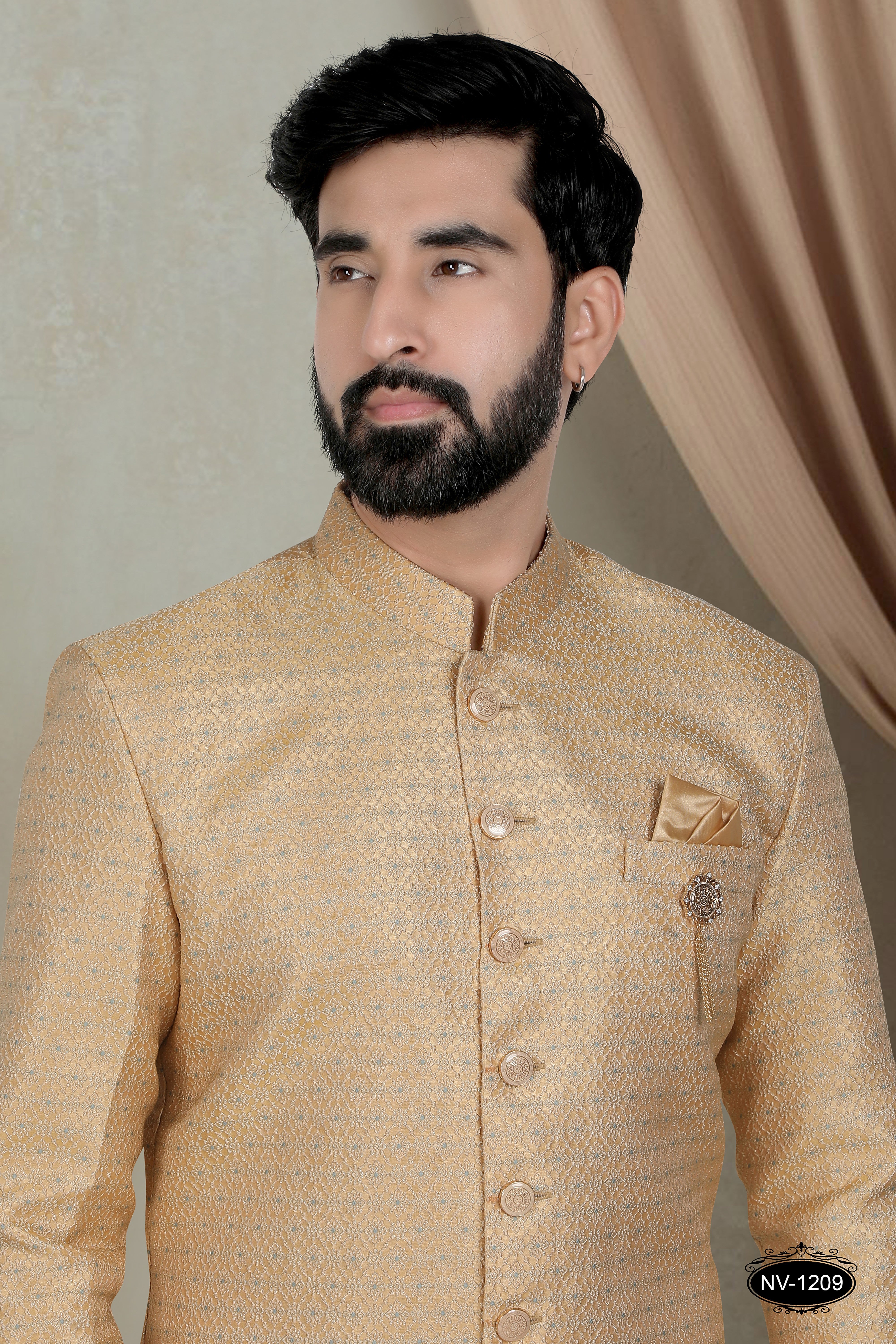 YELLOW HUE INDO-WESTERN SET WITH SELF-DESIGN FOR EVERY CEREMONIES