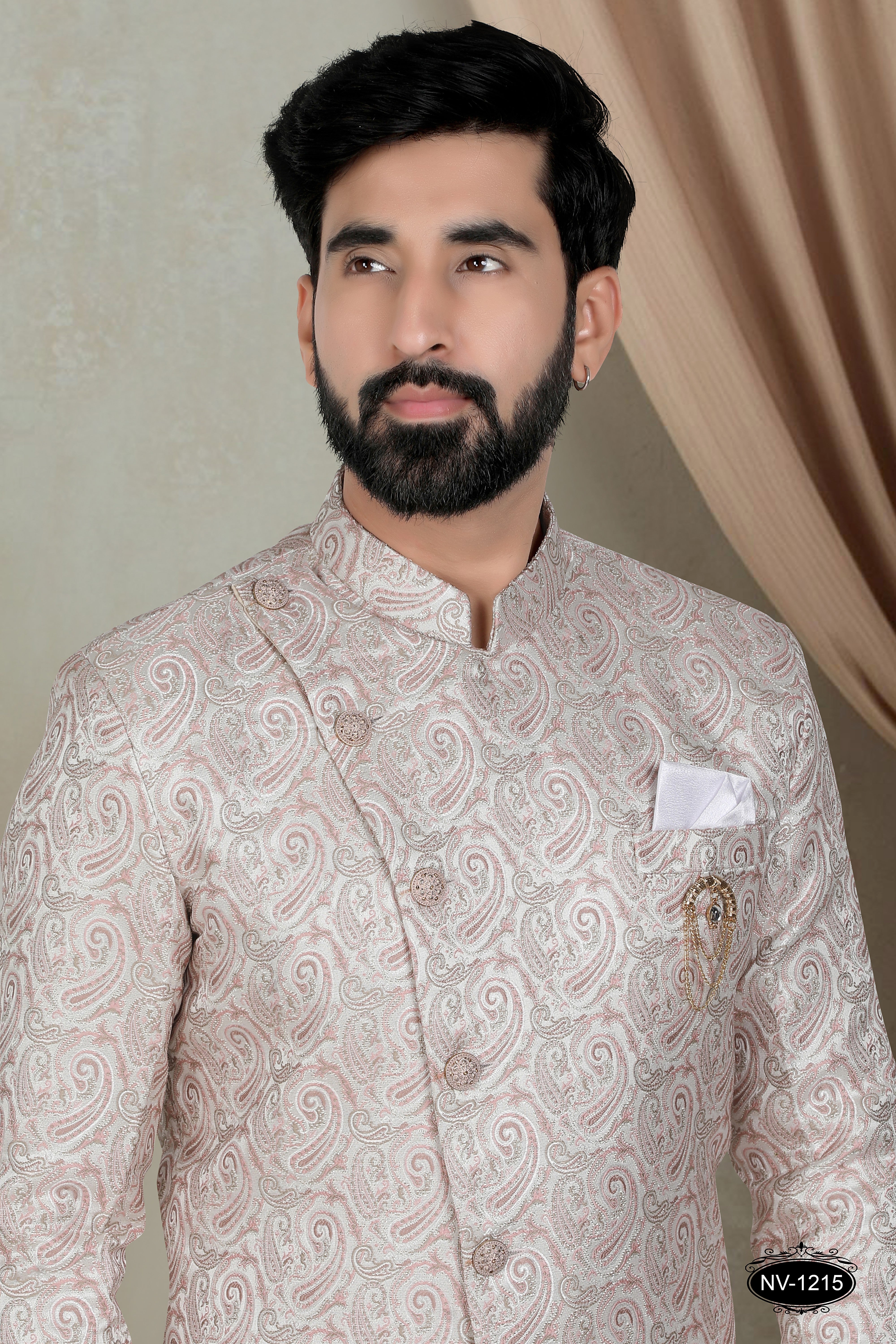 PINK TONE INDO-WESTERN SET WITH SELF-DESIGN FOR EVERY CEREMONIES