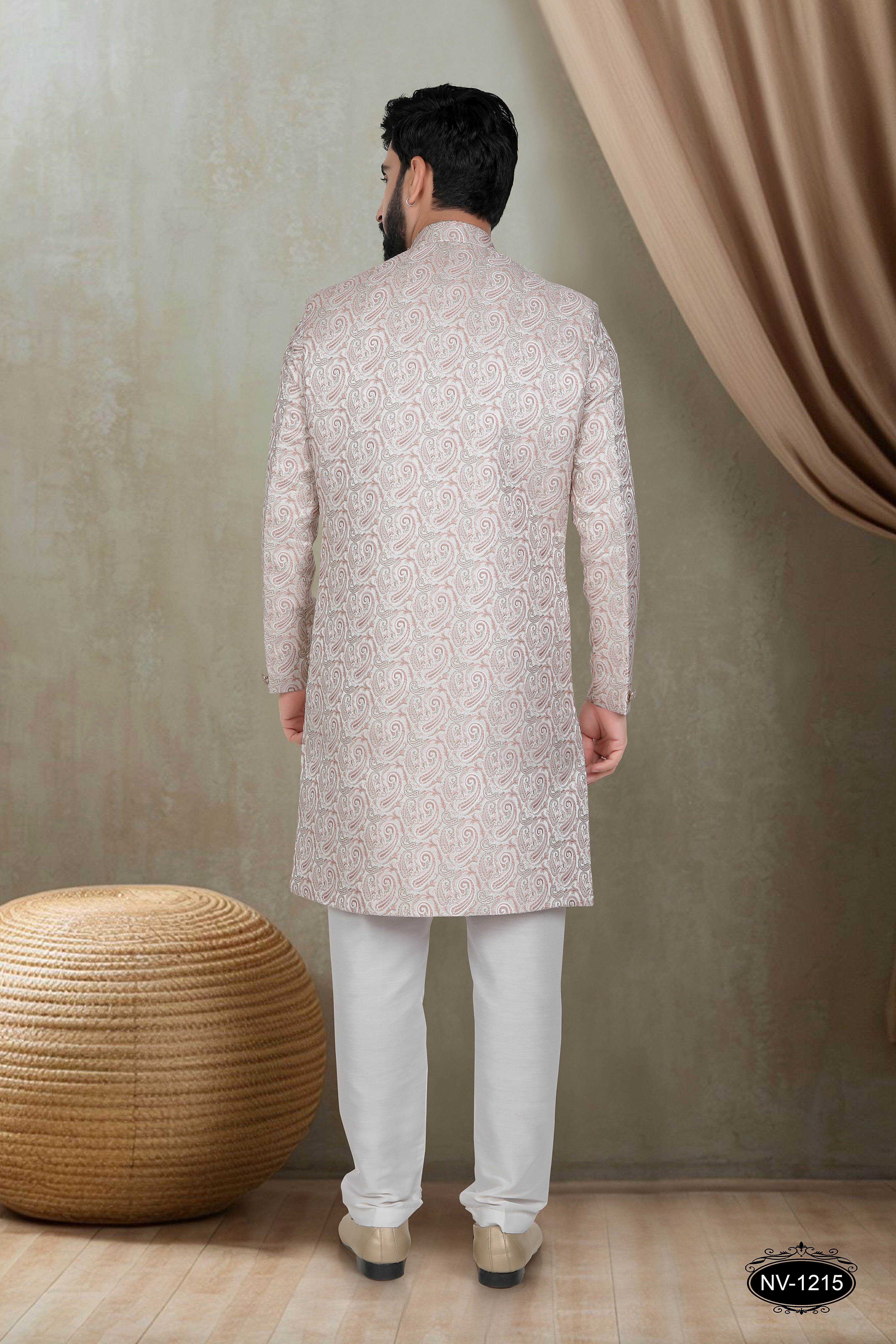 PINK TONE INDO-WESTERN SET WITH SELF-DESIGN FOR EVERY CEREMONIES