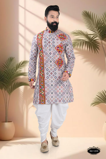 MULTI-COLOUR ONLY KURTA WITH LACE & PATCHWORK ACCENTS FOR NAVRATRI