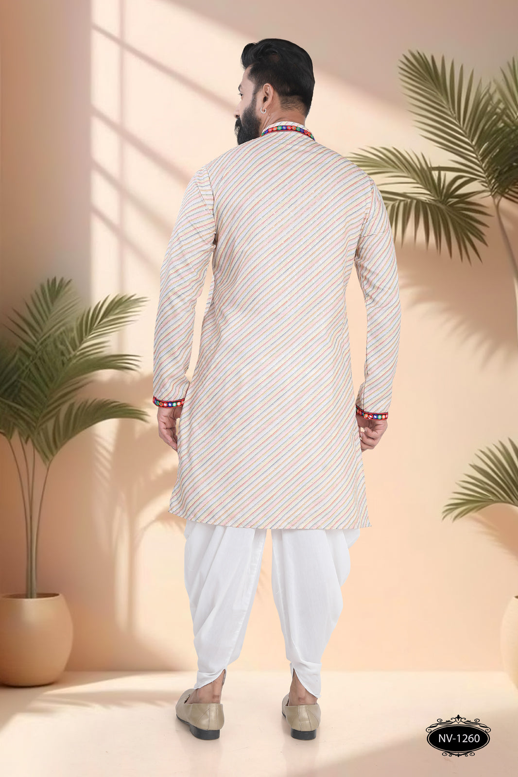 SOFT MULTI-COLOUR ONLY KURTA WITH LACE & PATCHWORK ACCENT FOR NAVRATRI