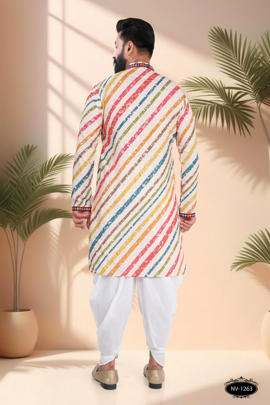 MULTI-COLOUR ONLY KURTA WITH LACE & PATCHWORK ACCENTS FOR NAVRATRI