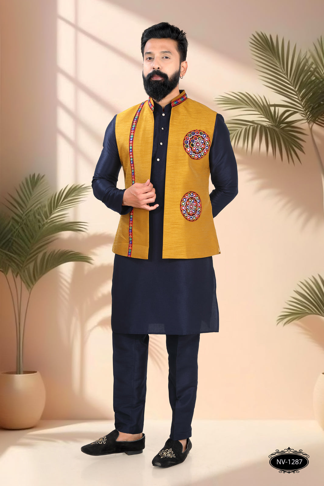 YELLOW OPEN-STYLE ONLY JACKET FOR NAVRATRI