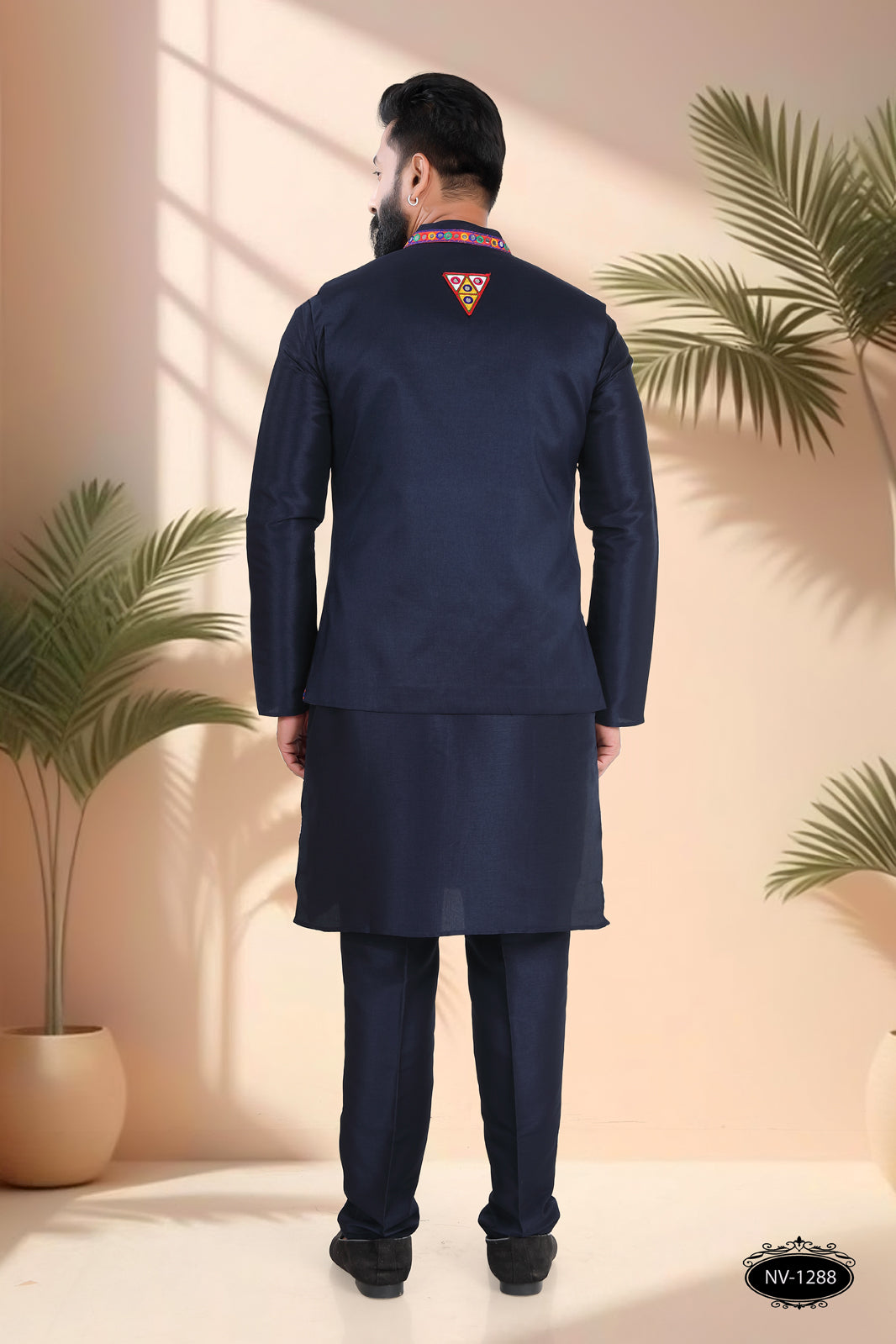 NAVRATRI NAVY-BLUE OPEN-STYLE ONLY JACKET