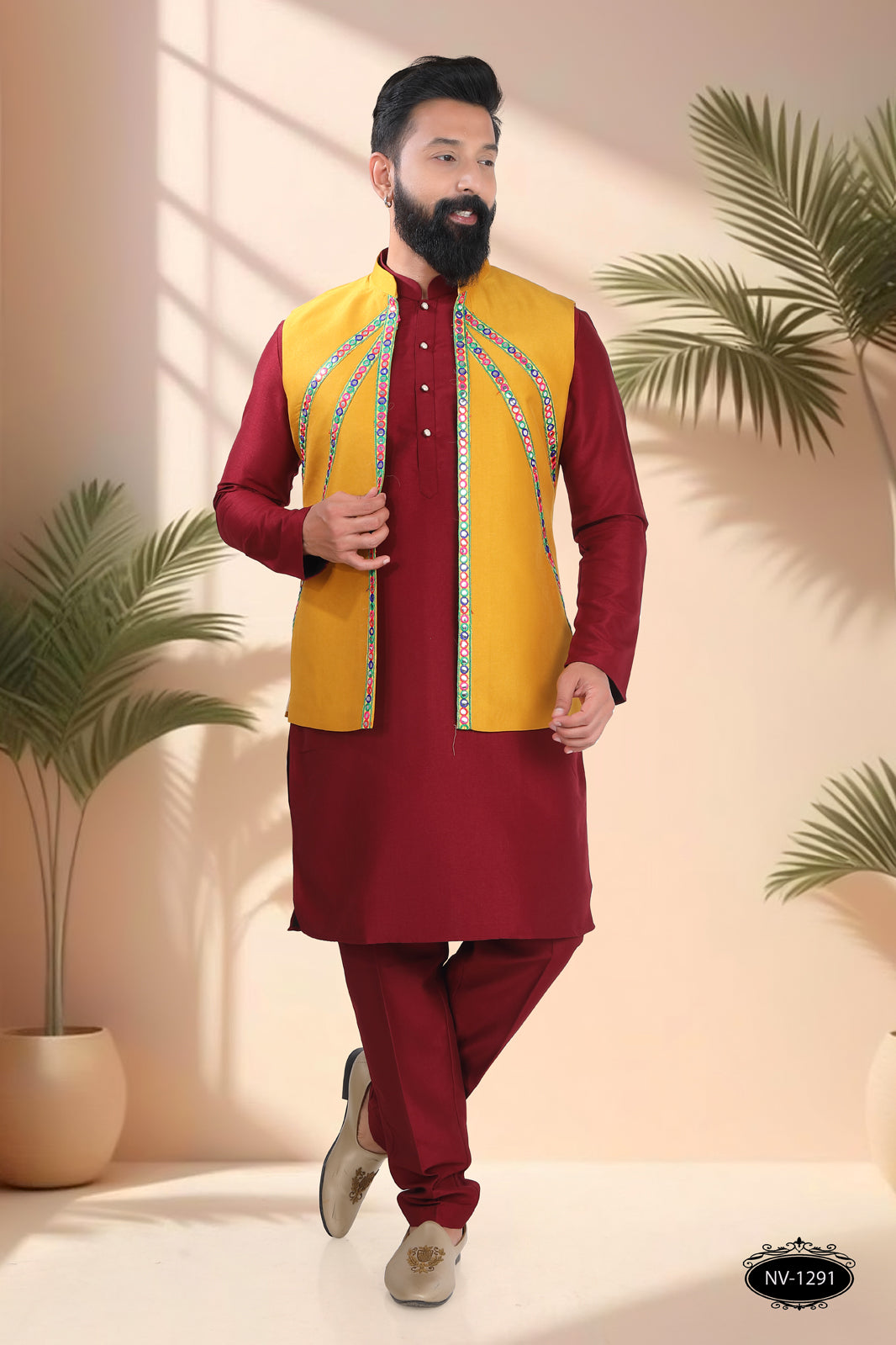 NAVRATRI YELLOW SLEEVELESS ONLY JACKET