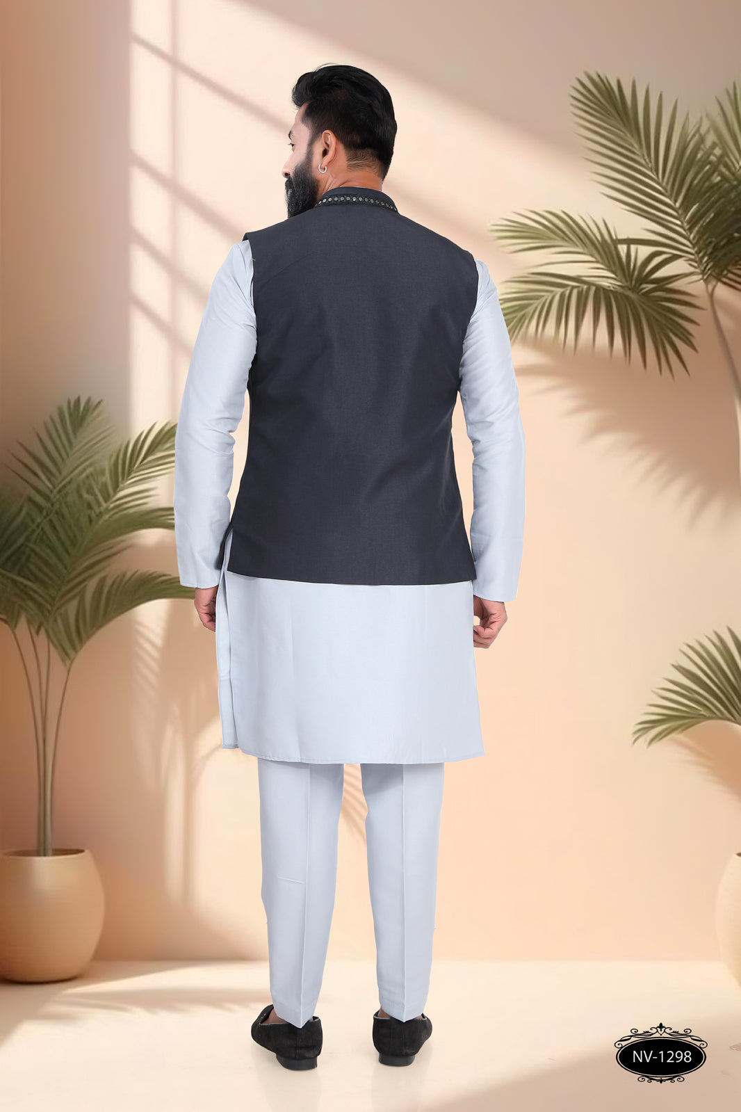 DEEP-BLUE OPEN JACKET FOR NAVRATRI
