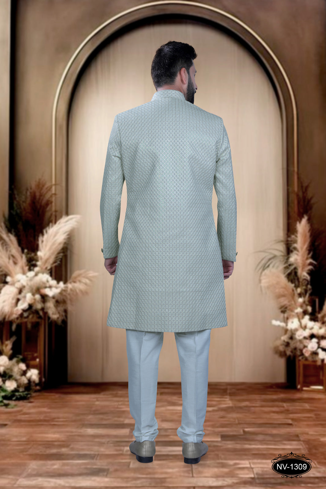 GREEN HUE INDO-WESTERN SET IN THREAD-WORK FOR EVERY OCCASIONS