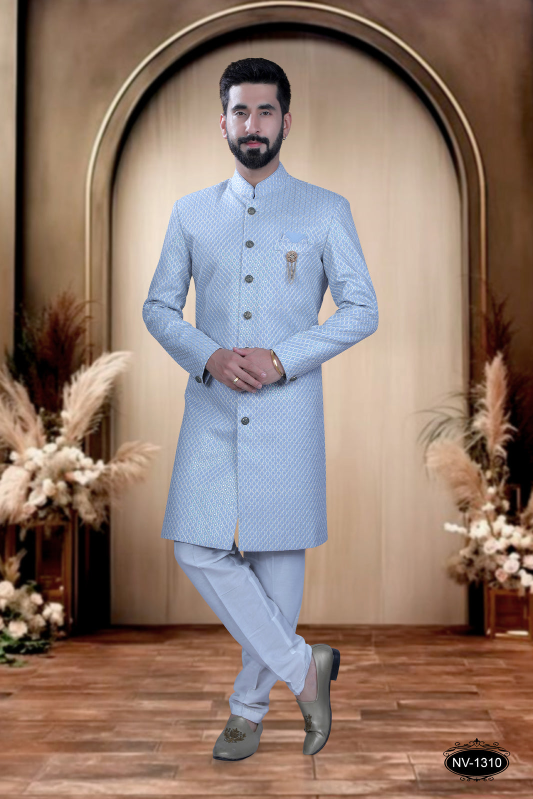BLUE HUE INDO-WESTERN SET IN THREAD-WORK FOR EVERY OCCASIONS