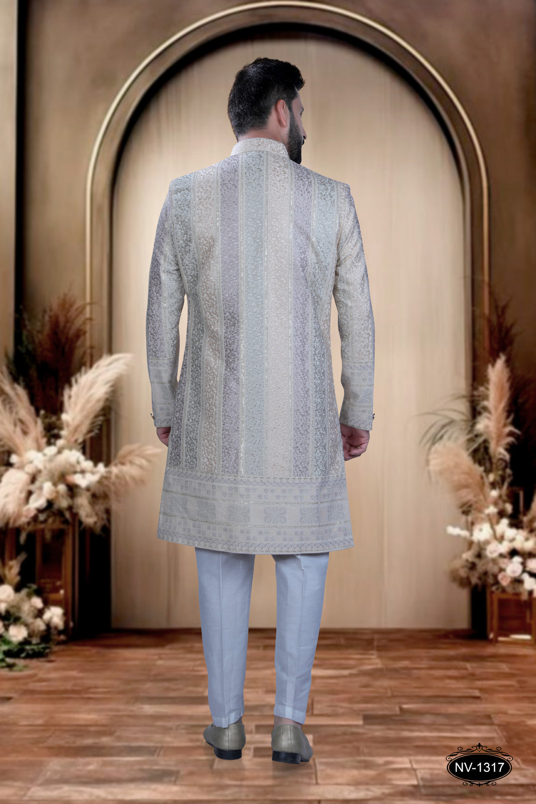 ELEGANT SHERWANI IN SELF-DESIGNING PATTERN WITH TROUSER FOR EVERY OCCASIONS