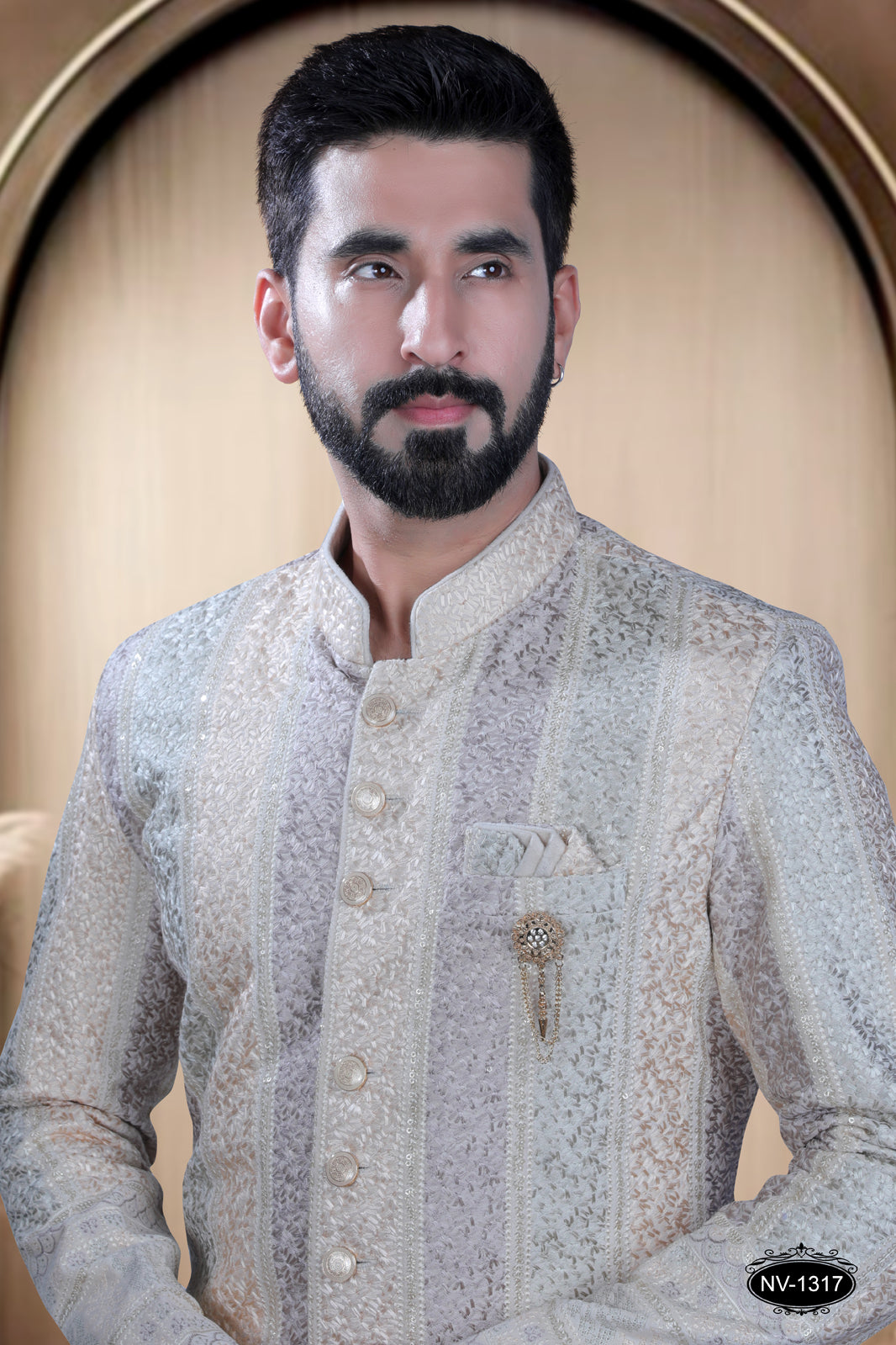 ELEGANT SHERWANI IN SELF-DESIGNING PATTERN WITH TROUSER FOR EVERY OCCASIONS