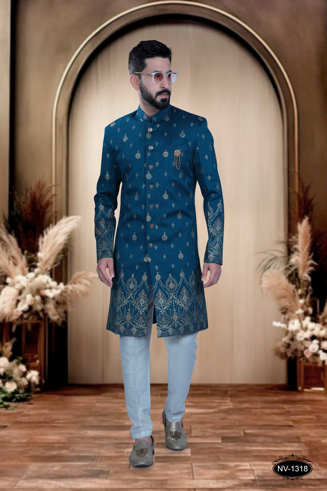 BLUE HUE INDO-WESTERN SET WITH DESIGNER PANEL FOR EVERY OCCASIONS
