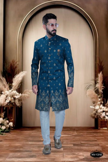 BLUE HUE INDO-WESTERN SET WITH DESIGNER PANEL FOR EVERY OCCASIONS