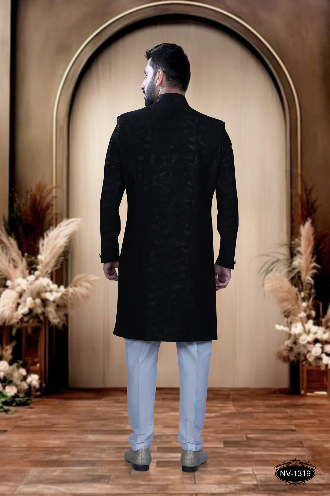 INDO-WESTERN IN RICH BLACK HUE WITH SELF-DESIGN PERFECT FOR EVERY CEREMONIES
