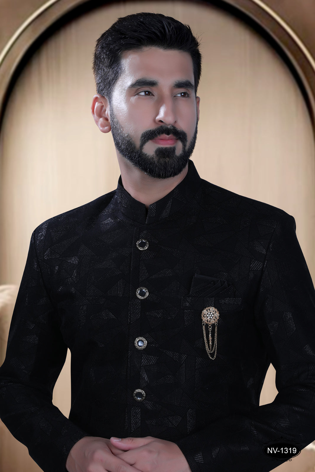 INDO-WESTERN IN RICH BLACK HUE WITH SELF-DESIGN PERFECT FOR EVERY CEREMONIES