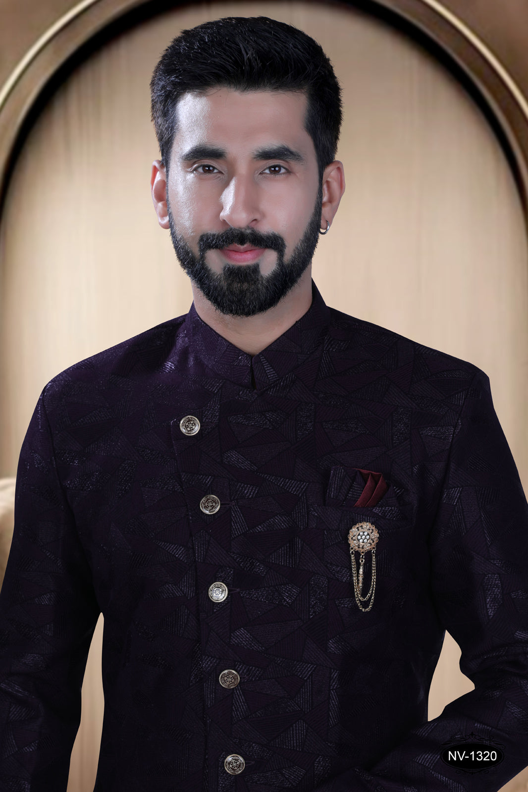 INDO-WESTERN IN WINE HUE WITH SELF-DESIGN ,PERFECT FOR EVERY CEREMONIES