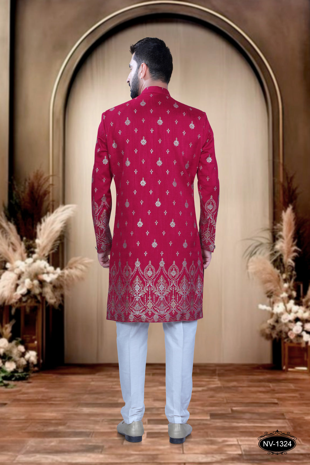 RANI-PINK HUE INDO-WESTERN SET WITH DESIGNER PANEL FOR EVERY OCCASIONS