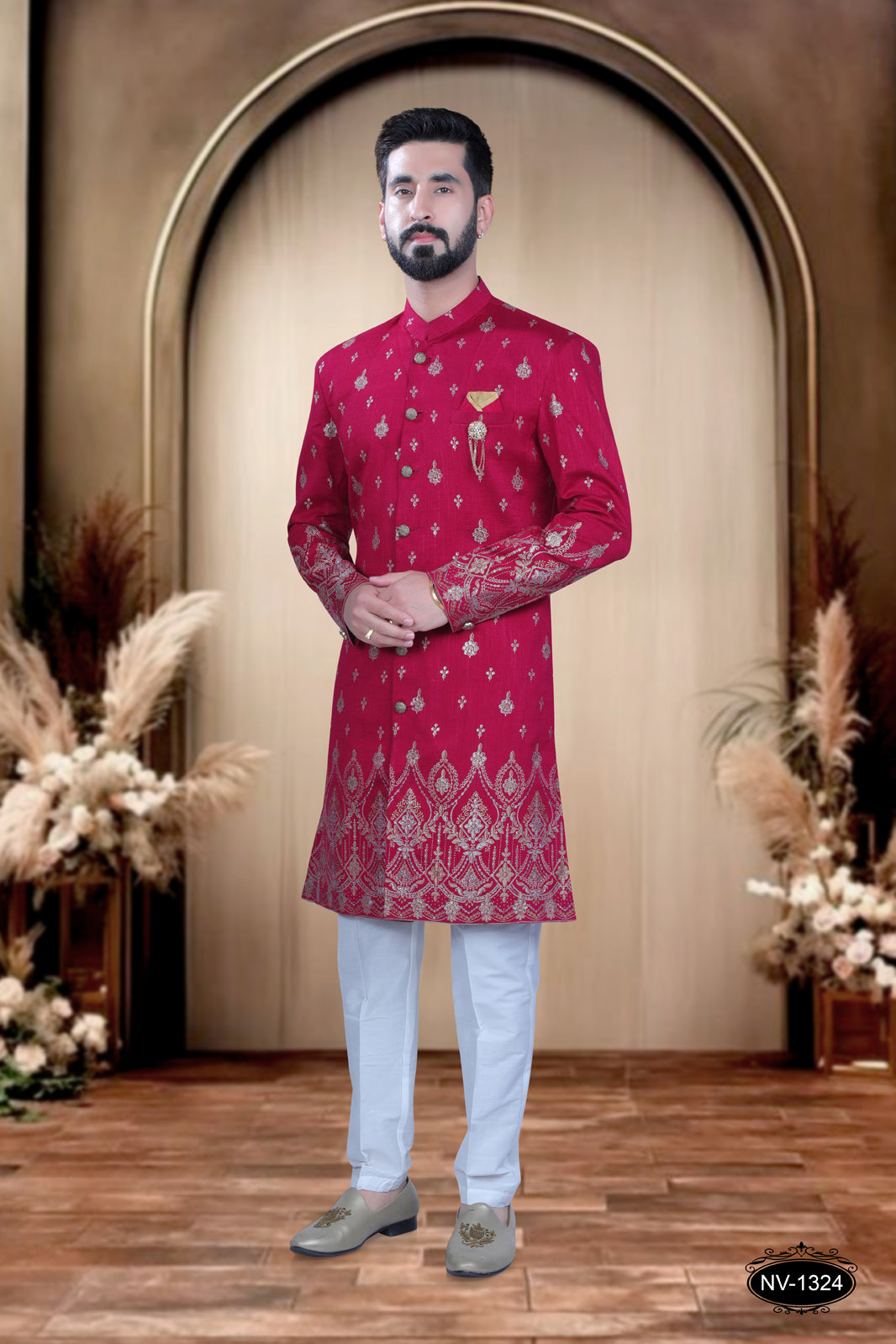 RANI-PINK HUE INDO-WESTERN SET WITH DESIGNER PANEL FOR EVERY OCCASIONS