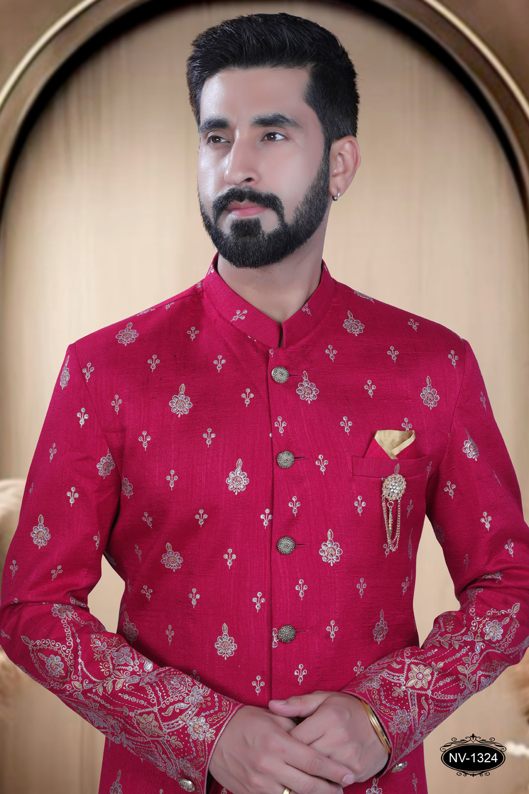 RANI-PINK HUE INDO-WESTERN SET WITH DESIGNER PANEL FOR EVERY OCCASIONS