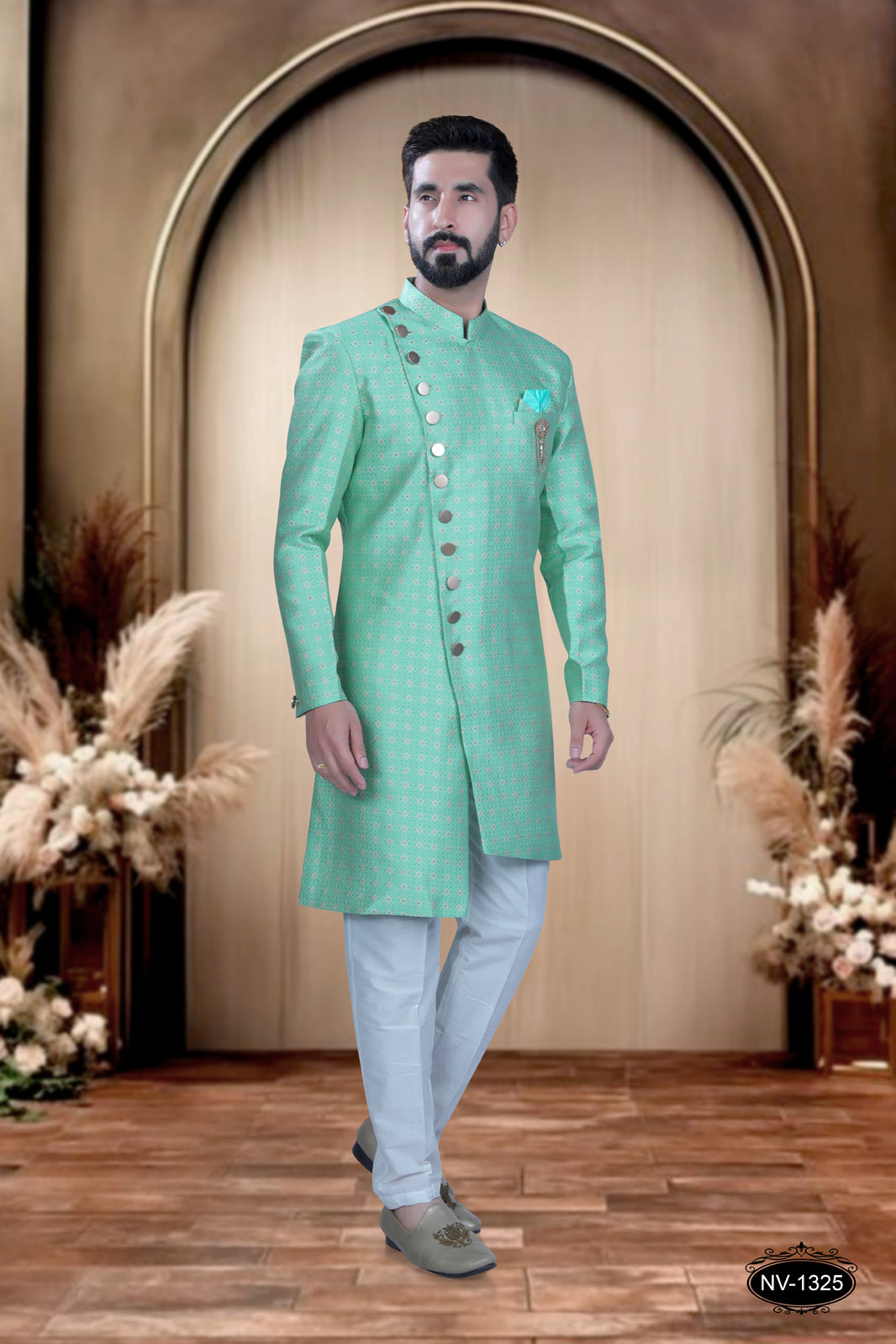 GREEN HUE INDO-WESTERN SET IN UNIQUE PATTERN FOR EVERY OCCASIONS