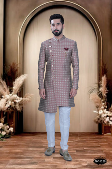 TRENDY RED HUE INDO-WESTERN SET IN UNIQUE PATTERN FOR EVERY OCCASIONS