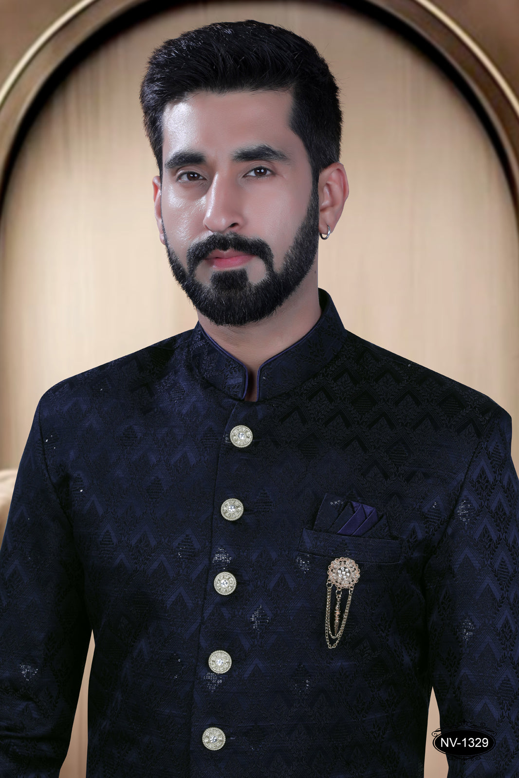 INDO-WESTERN IN BLUE HUE WITH SELF-DESIGN PERFECT FOR EVERY CEREMONIES