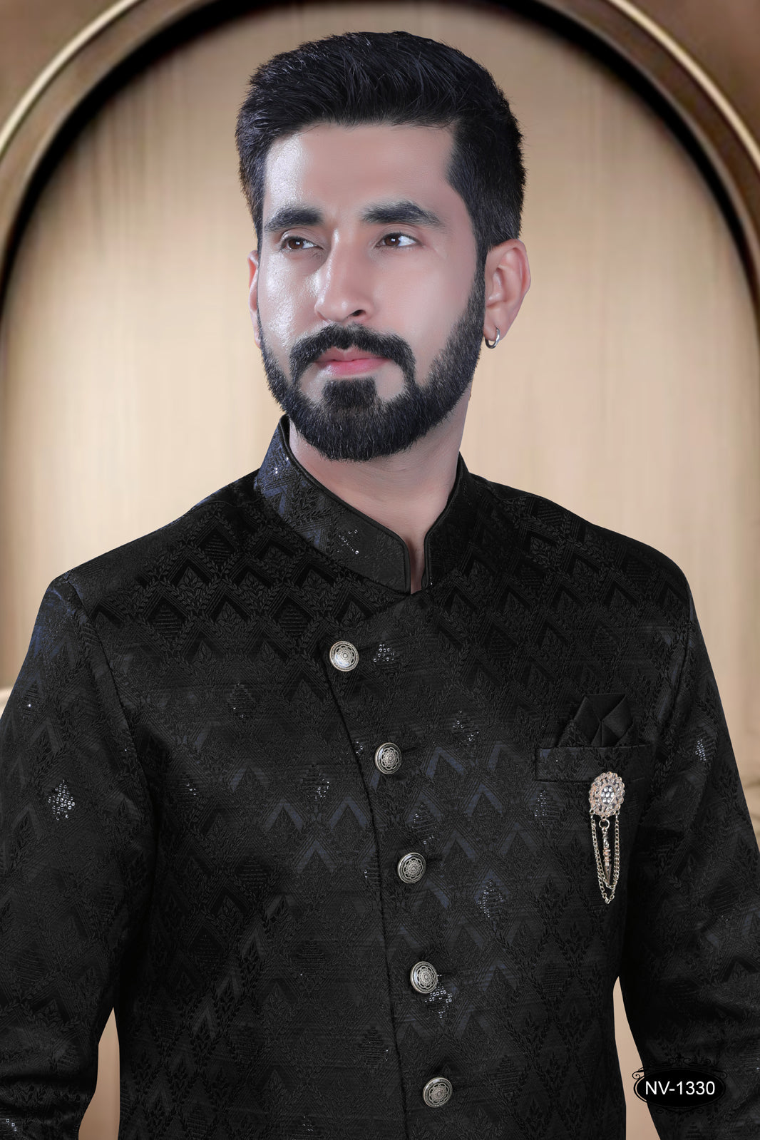 INDO-WESTERN IN BLACK HUE WITH SELF-DESIGN PERFECT FOR EVERY CEREMONIES