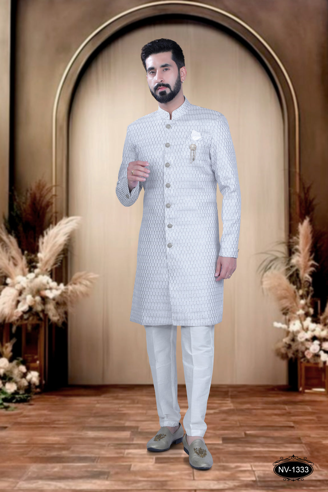 INDO-WESTERN SET IN WHITE & GREY TONE FOR EVERY OCCASIONS
