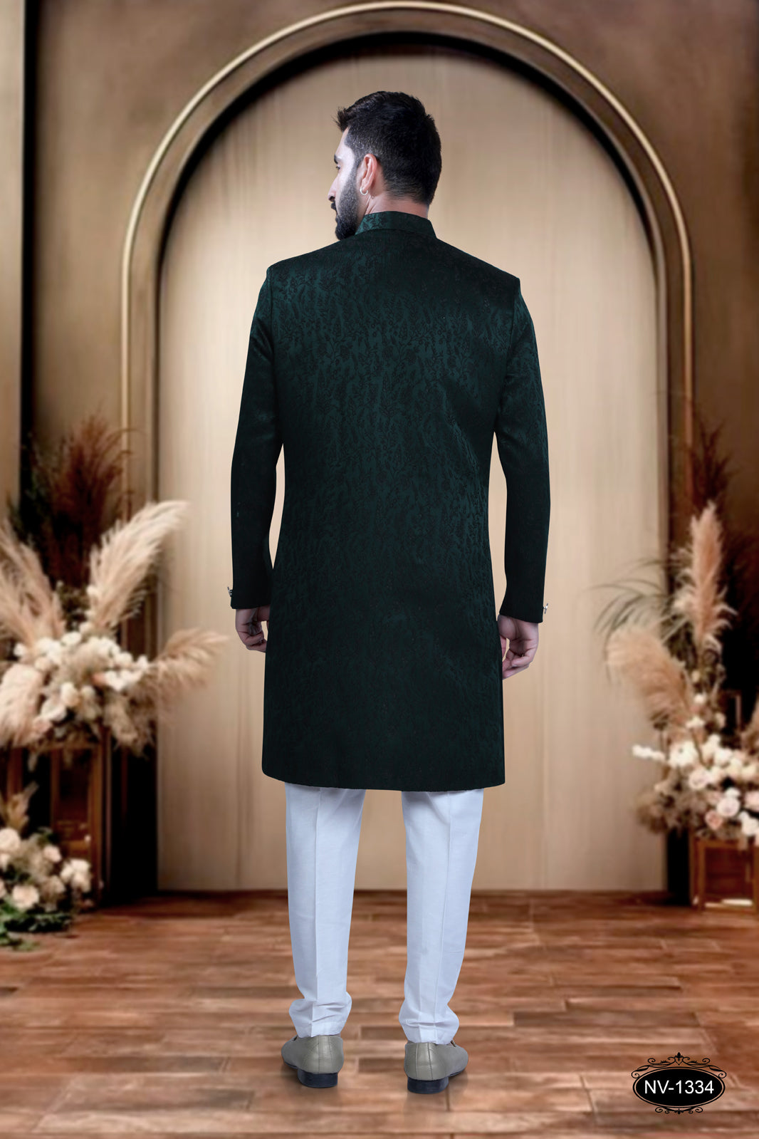 BLUE TONE INDO-WESTERN SET WITH SELF-DESIGN FOR EVERY RITUALS